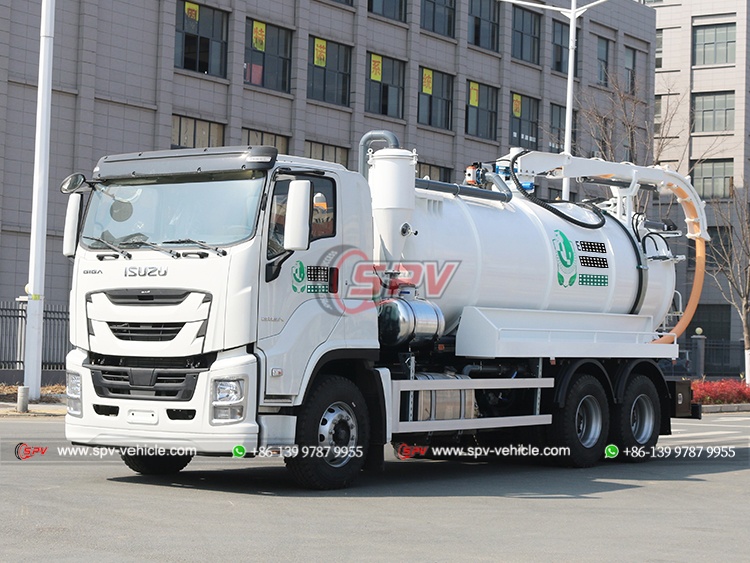 Combined Vacuum Jetting Truck ISUZU 6X4 - Front Left Side